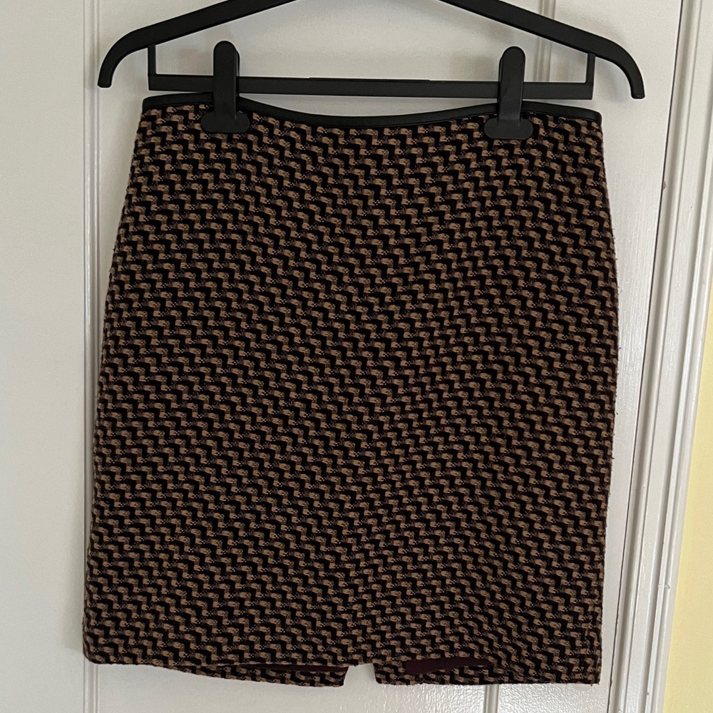 Nordstrom Black and Brown Textured Pencil Skirt